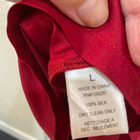 Anthropologie short red silk dress. Sz. L. - Picture 5 of 6